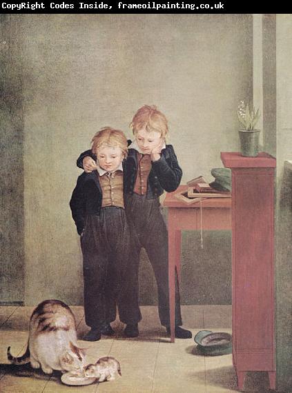 Georg Friedrich Kersting Kinder mit Katzen